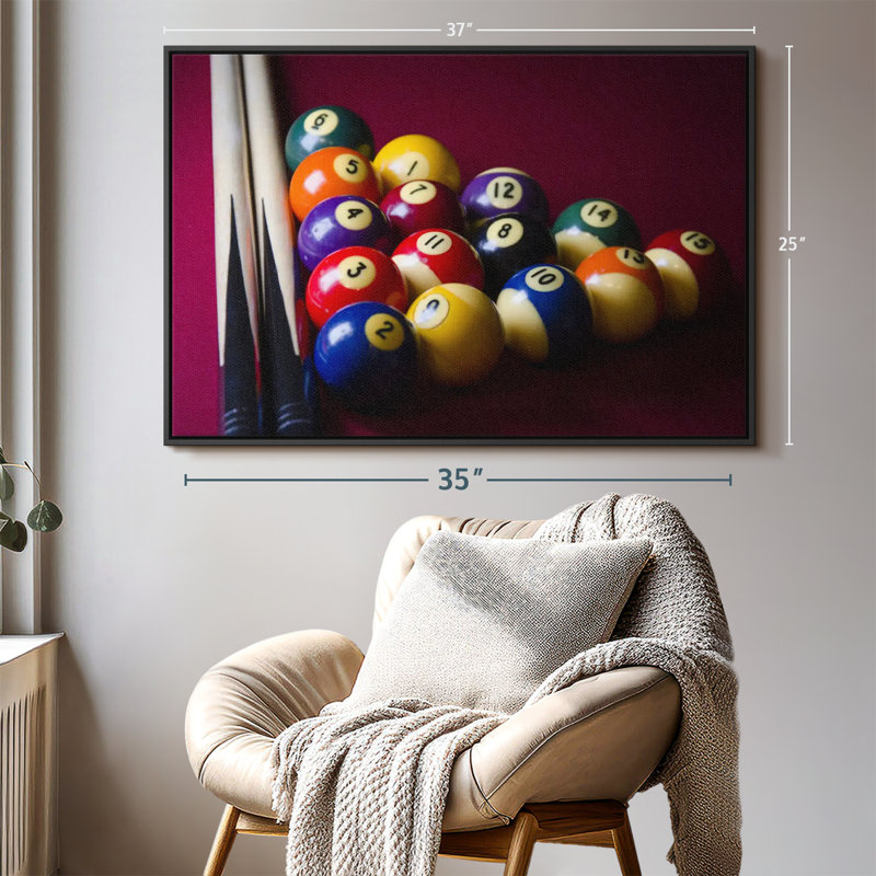 Impression sur toile de table de billard rouge, H 25 po x l 37 po