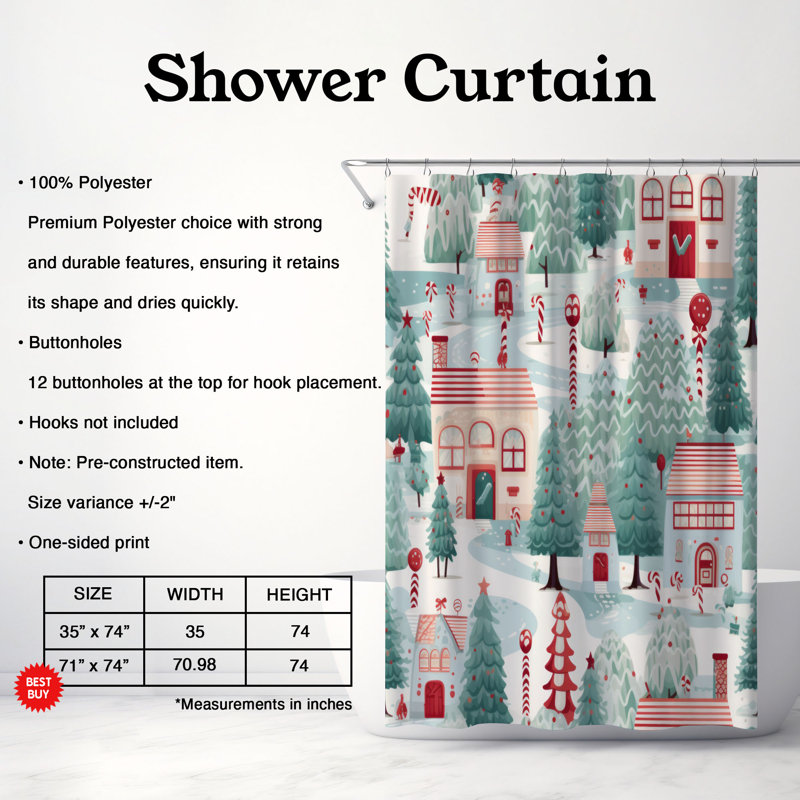 Rideau de douche Candy Track - Premium, H 74 po x l 71 po