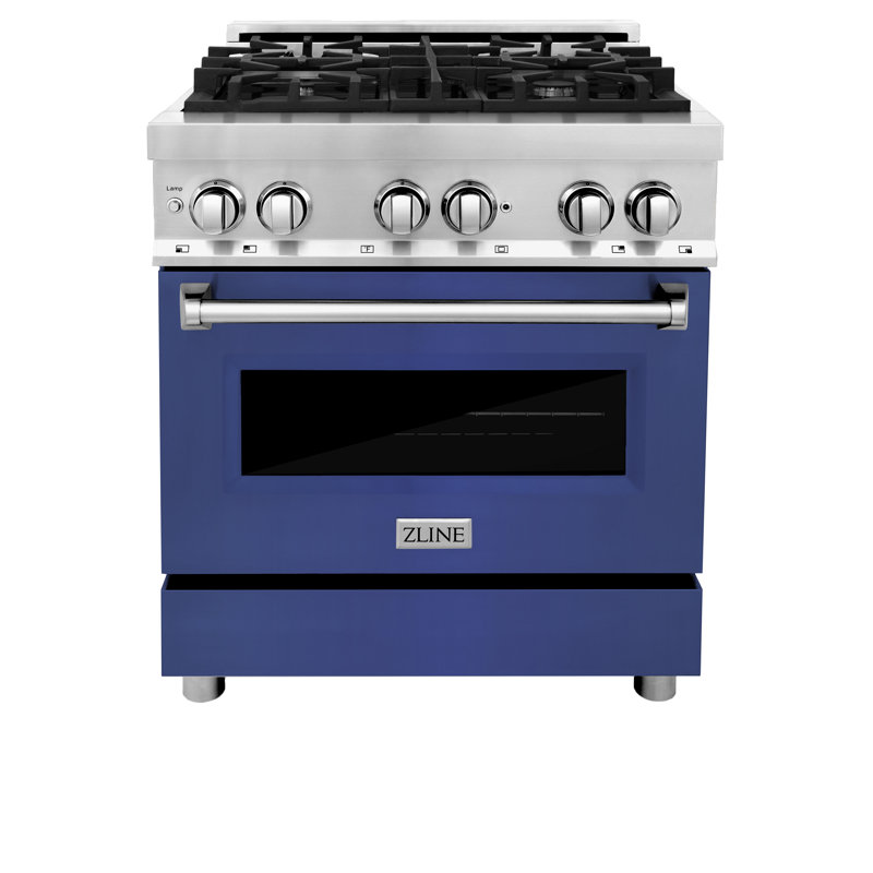 ZLINE 30" Legacy Dual Fuel Range, Blue Matte Stainless Steel