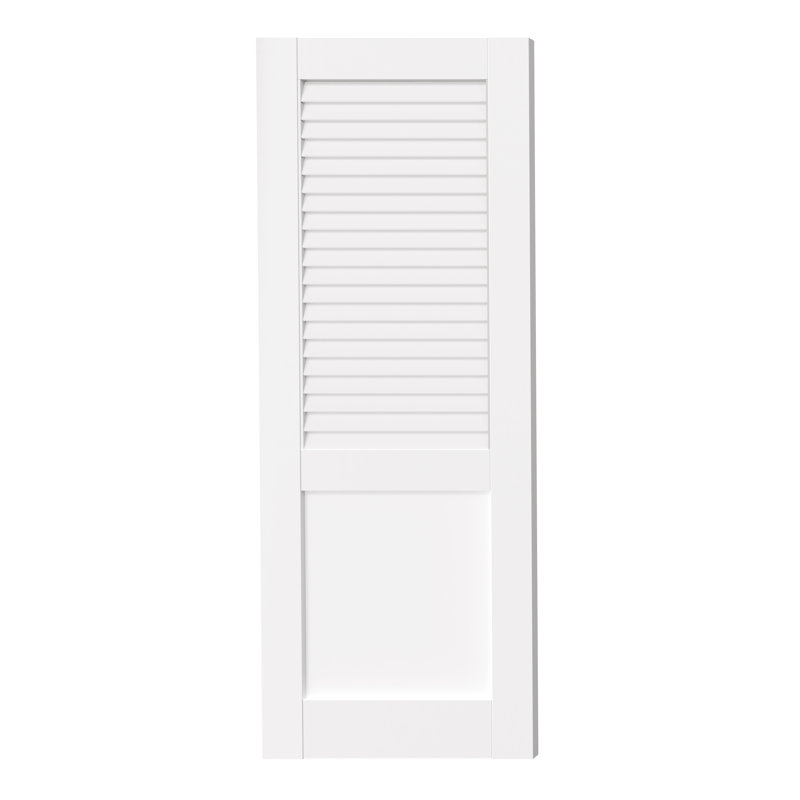Portes intérieures intérieures - Demi-panneau à persiennes de porte standard avec panneau central préfini, 30 po x 80 po