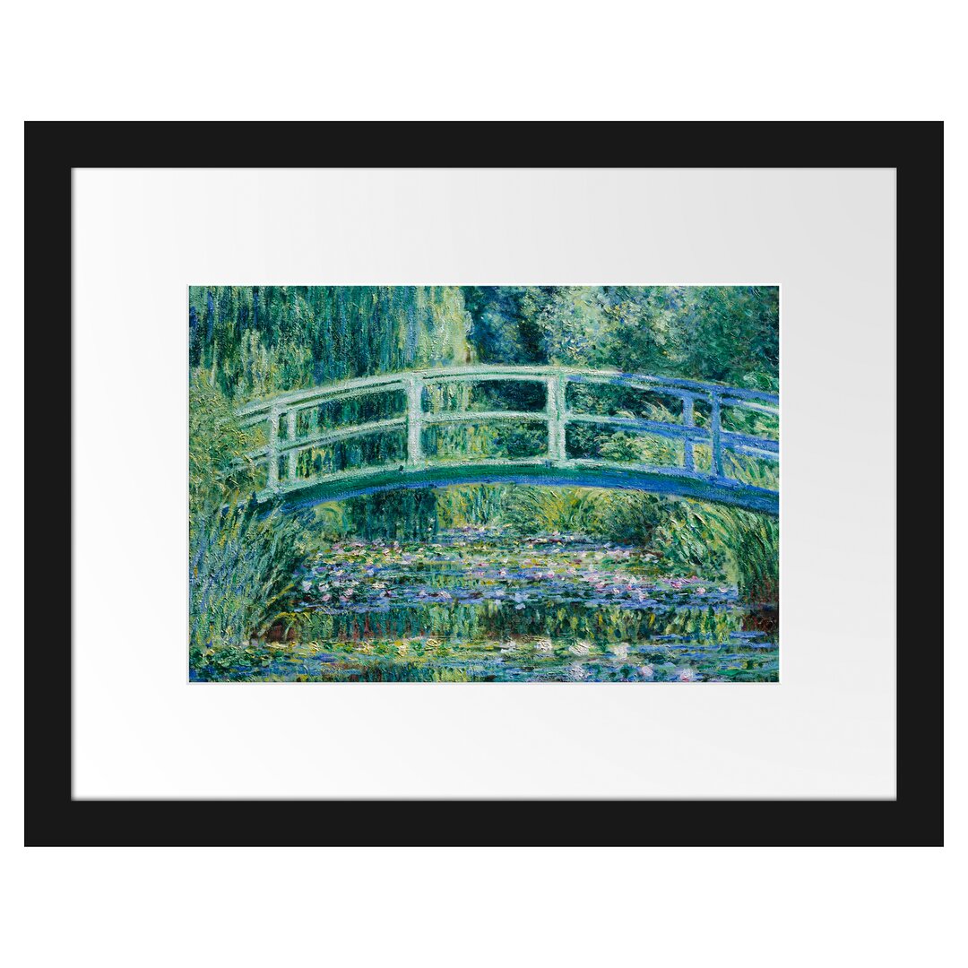 Gerahmter Kunstdruck Water Lilies and Japanese Bridge von Claude Monet