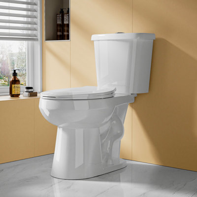 Toilette compacte 17 po 2 pièces 1,1 / 1,6 GPF à chasse double 1000g avec siège à fermeture douce