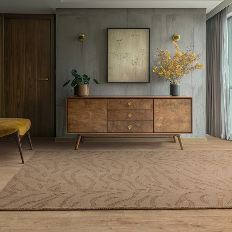 Alisandra Animal Print Mocha Area Rug