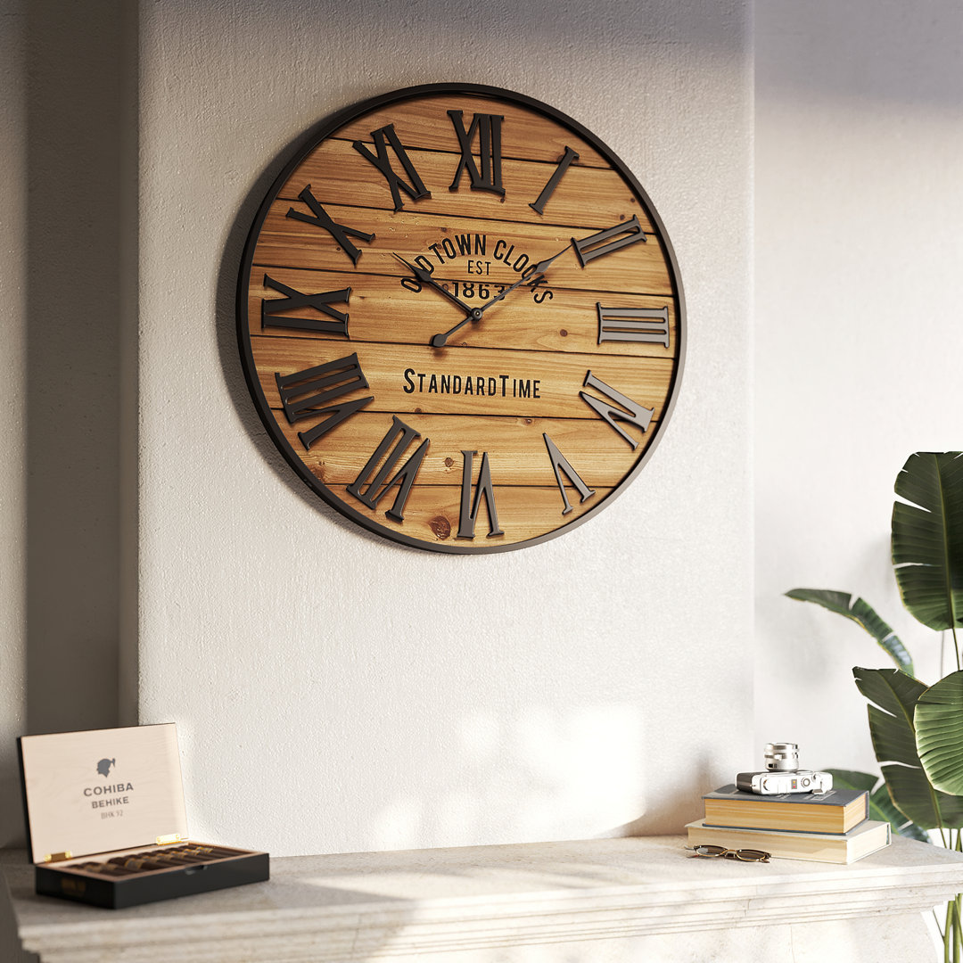 Sirena Wood Round Farmhouse Style Wall Clock Laurel Foundry Modern Farmhouse®