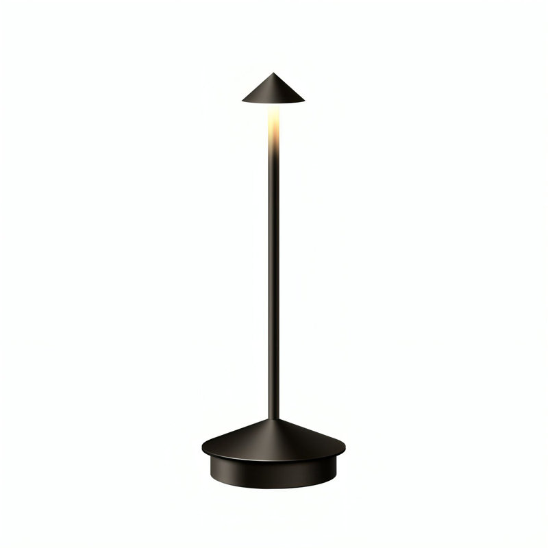 Pinnacle Table Lamp Modern Minimalist Design, Cone Base, Inverted Pyramid Shade, Ideal For Contemporary Spaces, Black