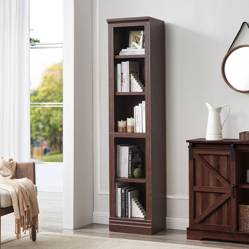 Système de bibliothèque modulaire, Cerisier foncé 2, H 72,5 po x l 15,75 po x P 14 po