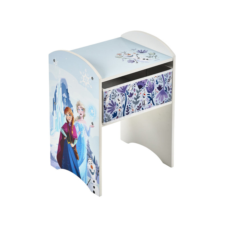 Disney Frozen Wonder Bedside Table - Sturdy Engineered Wood Construction, Small Side Table with Drawer for Kid's Bedroom