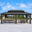 Pavillon de jardin en aluminium à toit double avec toit rigide