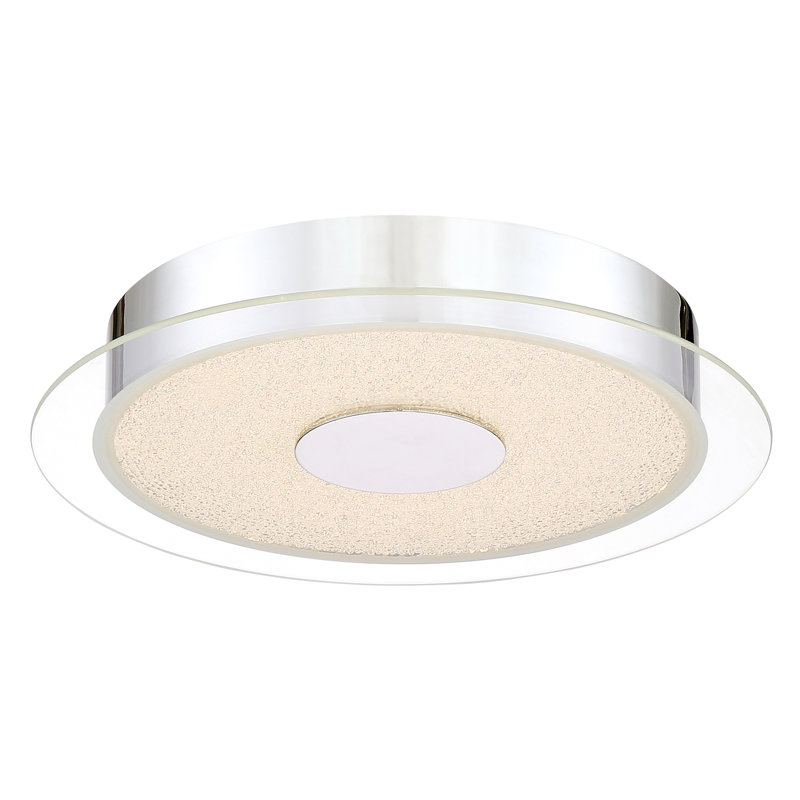 Plafonnier encastré 1 lumière Anzley 13,75 po, Chrome poli