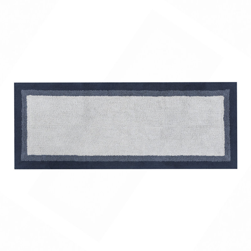 Tapis de bain en coton touffeté, Bleu, Simple - L 60 po x l 24 po