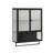 23.62"Glass Doors Modern Two-Door Wall Cabinet With Featuring Two-Tier Enclosed Storage, An Open Shelf, And Towel Rack, For Entryway Living Room Bathroom Dining Room,Black