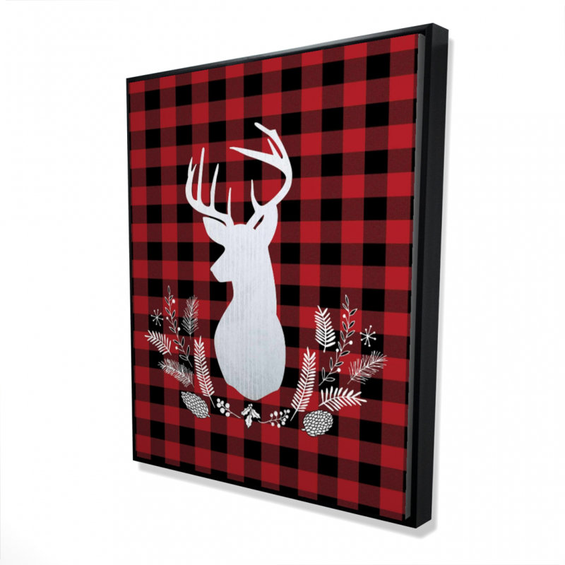 Deer Plaid Print On Canvas