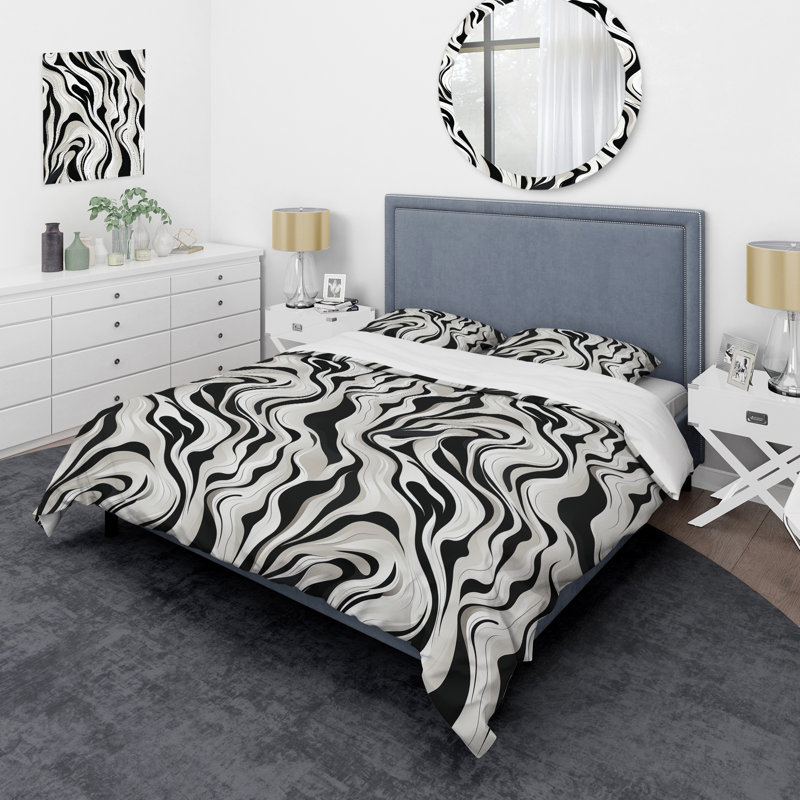 Minimalist Sophistication - Ensemble de housse de couette abstrait, Housse de couette simple + 1 taie décorative stan