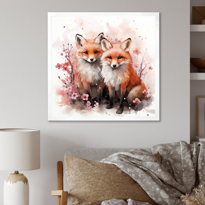 Foxs Elegant Forest Florals Grace I - Renard, art mural animal