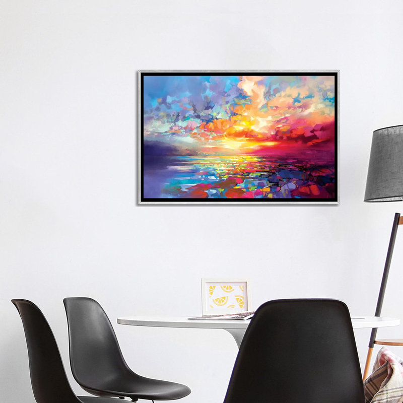 «Loch Ness Euphoria» par Scott Naismith - reproduction d'art, H 26 po x l 40 po, Toile avec cadre photo, Blanc