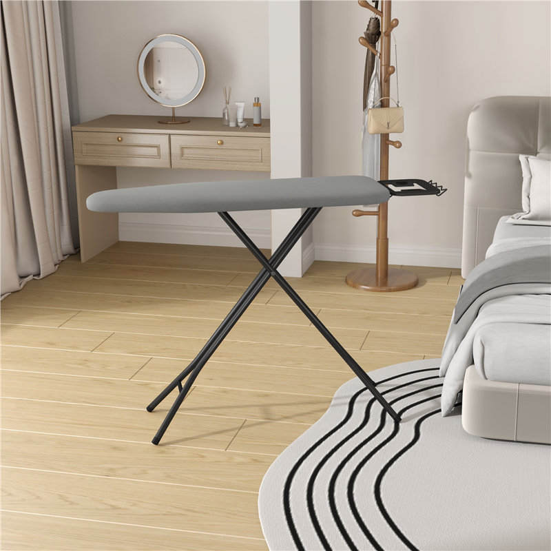 Table à repasser à hauteur réglable avec 4 pieds, Gris