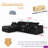 Nikodemos 118.2 "W Fully Compressed Cloud Sofa With One Ottoman, Corduroy Fabric, Deep-Seat Style, Removable Cushions, No Assembly Required-117495548