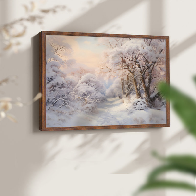 Paysages rétro-DCC-XXIV - impression encadrée - réaménageable, H 11 po x l 14 po, Noyer