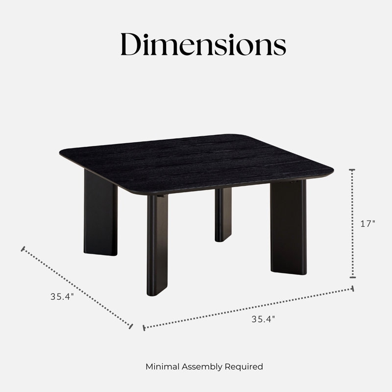 Joss 4 Legs Coffee Table, Black Ash