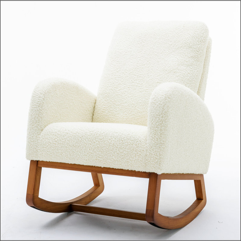 Chaise berçante confortable, Ourson blanc