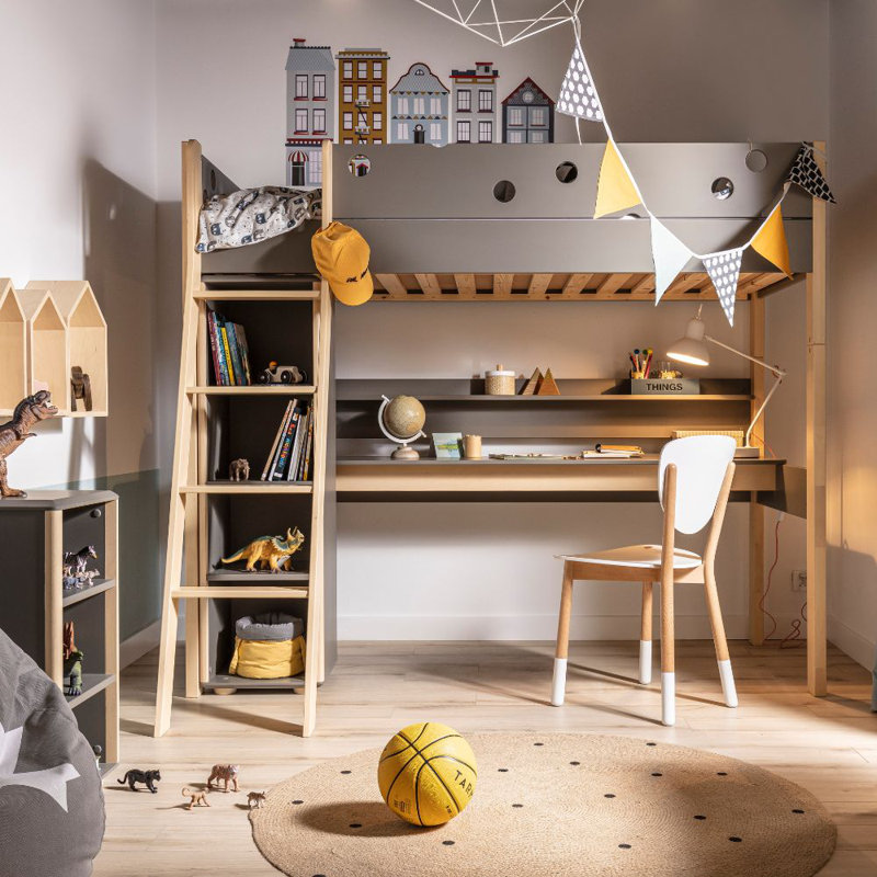Porter European Single (90 X 200 Cm) High Sleepers with Storage Included with Built-in Ladder Included with Desk Included