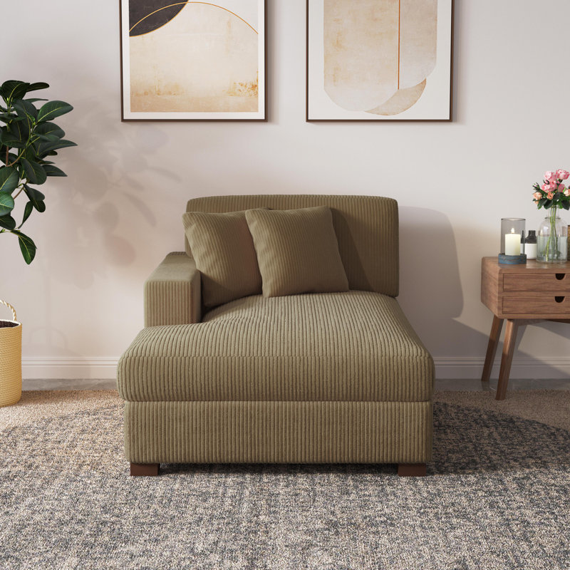 Milbrey Desborough Chaise Lounge, Left Hand Facing, Camel