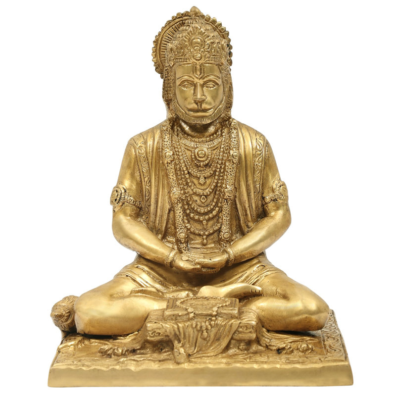 Figurine Lord Hanuman en méditation, Or