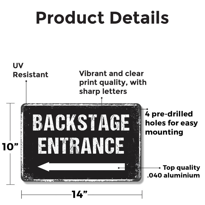 Panneau d'entrée en aluminium 10 po x 14 po Backstage, H 10 po x l 14 po x P 0,1 po, Blanc