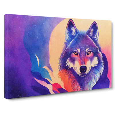 XXX-H1022-WF-10079X Watercolour Wolf Vol.3 Abstract - Wrapped Canvas Painting
