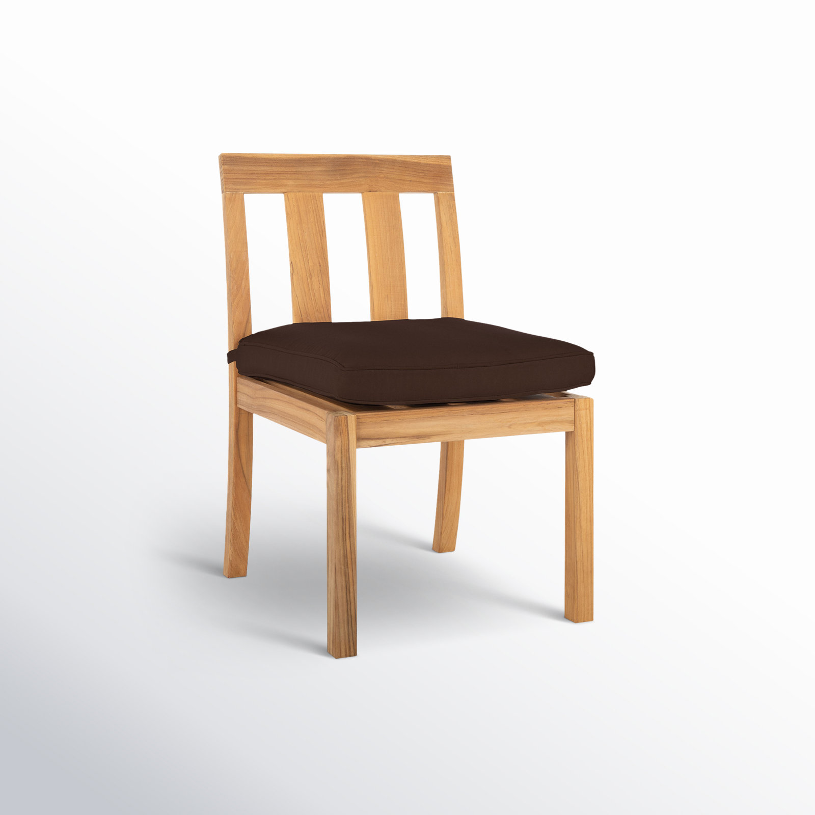 Teak Patio Side Chair, Dark Brown