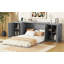 Lit escamotable double avec tablettes et amp; Ports USB - Aucun sommier requis, gris-280786584