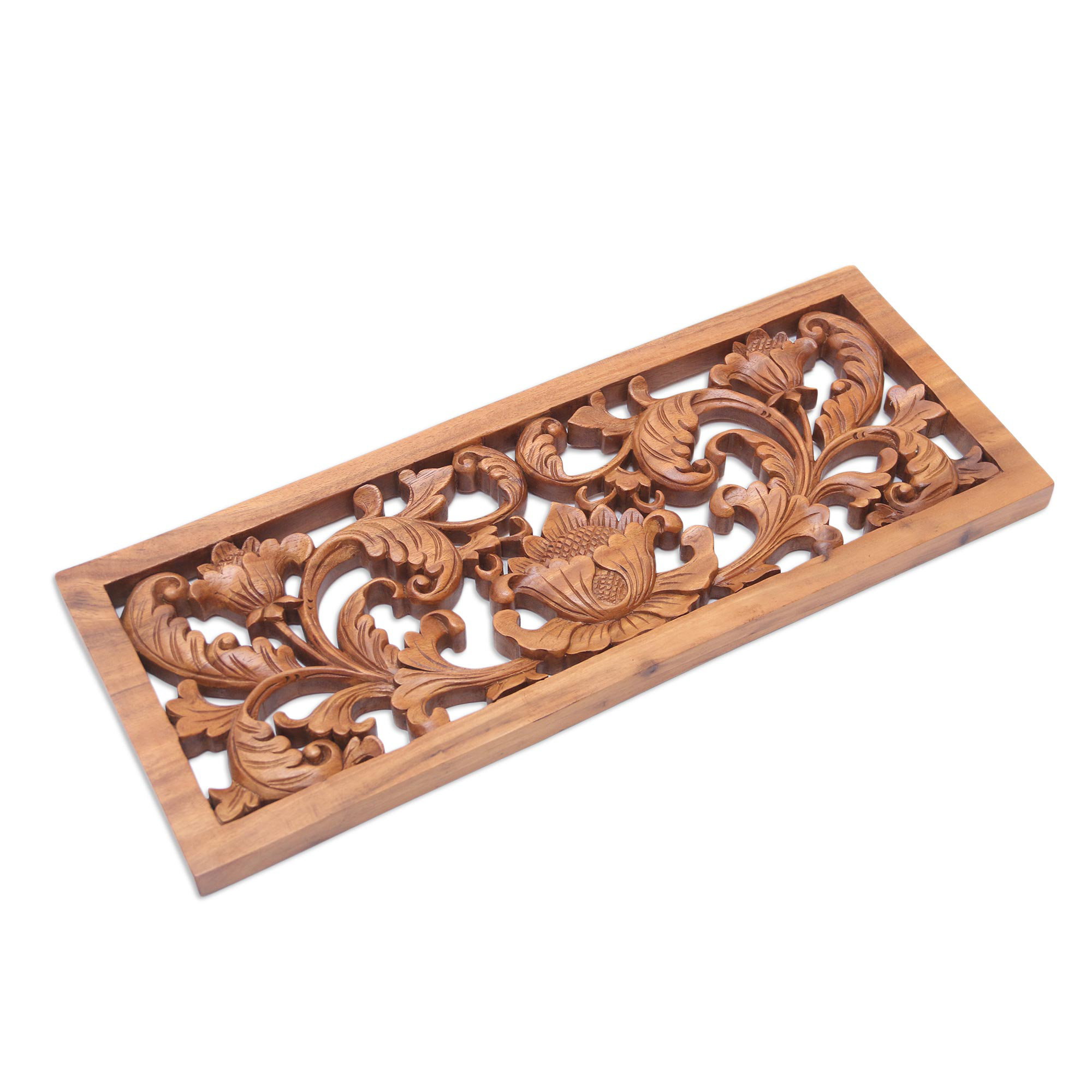 Bungalow Rose Lotus Lake Wood Relief Panel Wall Décor | Wayfair