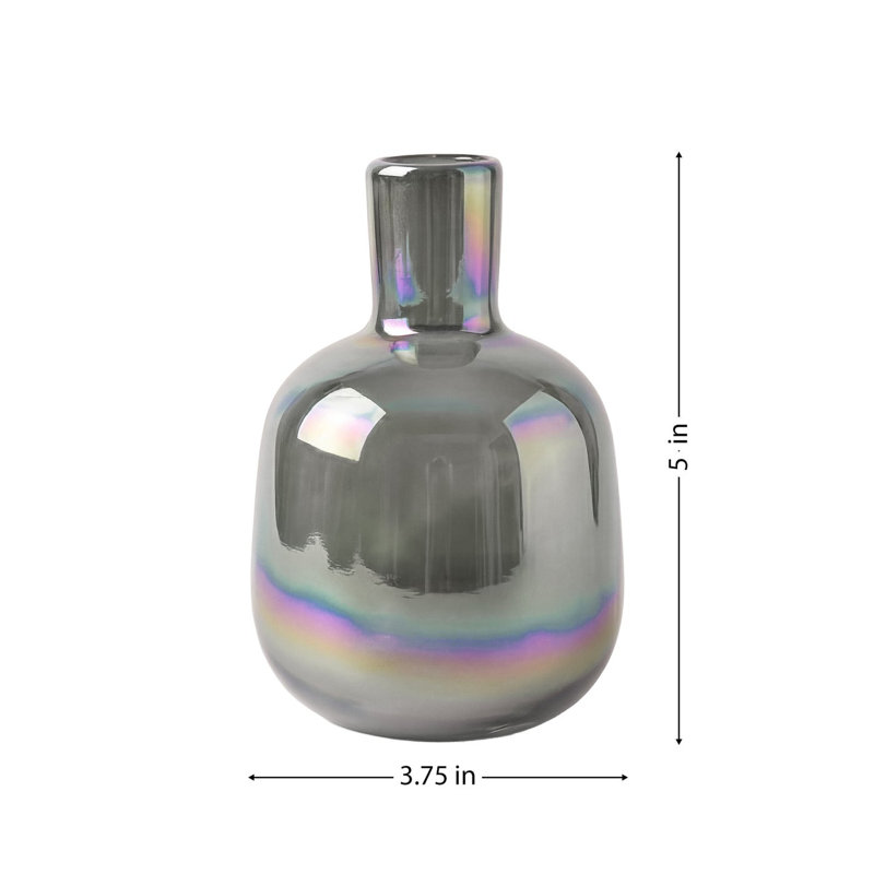 Vase en verre 5 "Opaline, Gris