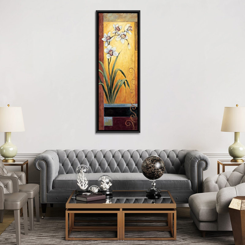 «Orchid», reproduction d'art sur toile, H 72 po x l 24 po x P 1,5 po, Cadre noir