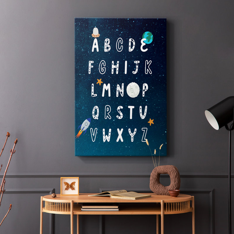 Space Exploration Alphabet -Gallery Wrapped Cavas, 36" H x 24" W