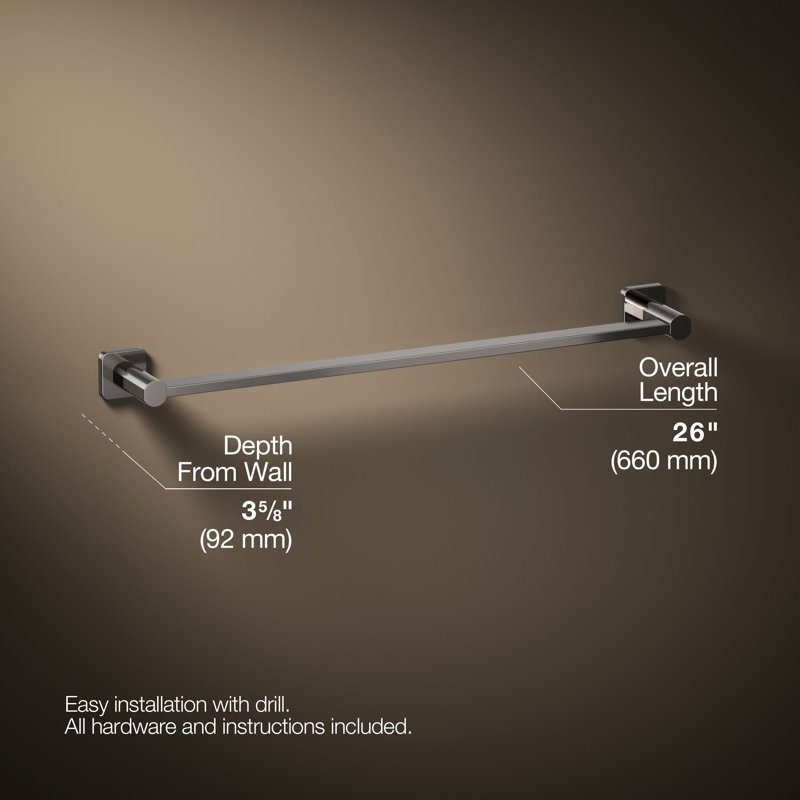 Parallel Towel Bar, Gray, 24"W