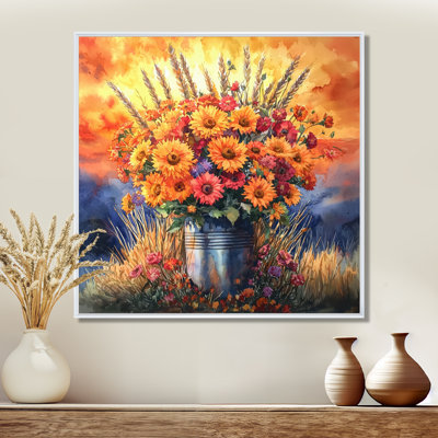 «Sunset Harvest Blooms - Assorted Bouquets», art mural