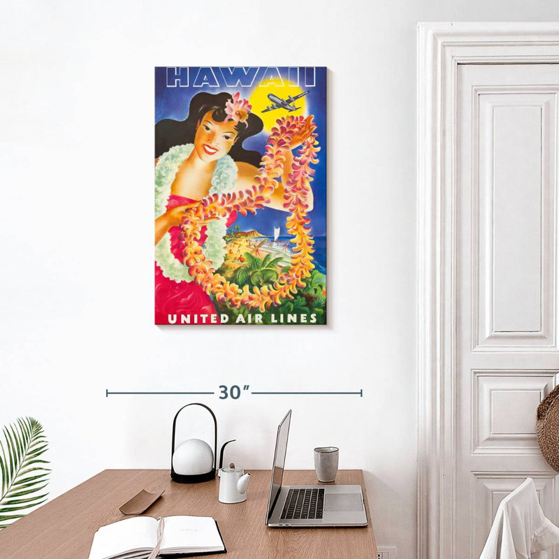 Affiche de voyage Aime Hawaii, H 30 po x l 20 po