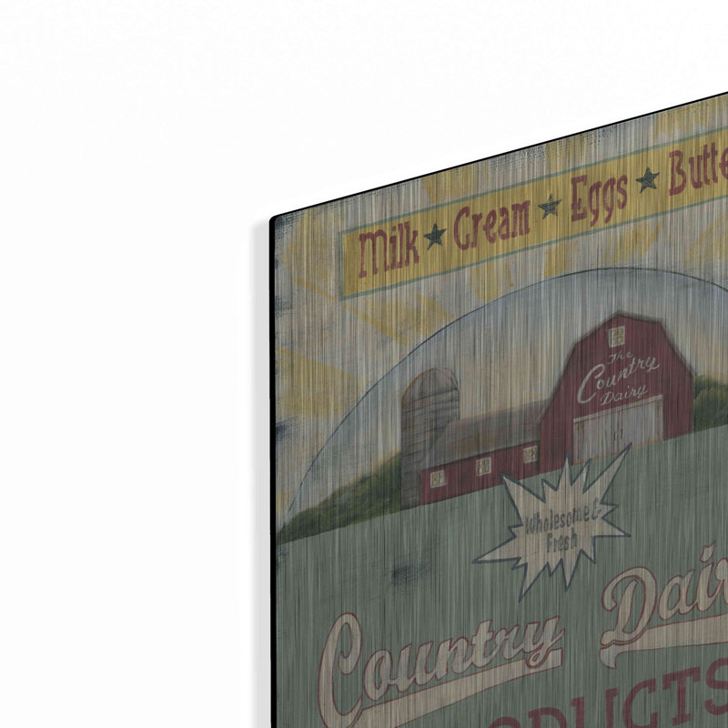 «Country D laitier» par Pam Britton, art mural en métal, H 16 po x l 12 po