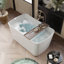 Baignoire de trempage autoportante en acrylique de 49 po, baignoire de trempage japonaise de forme carrée avec siège intégré, trop-plein et drain chromés, blanc-98654274