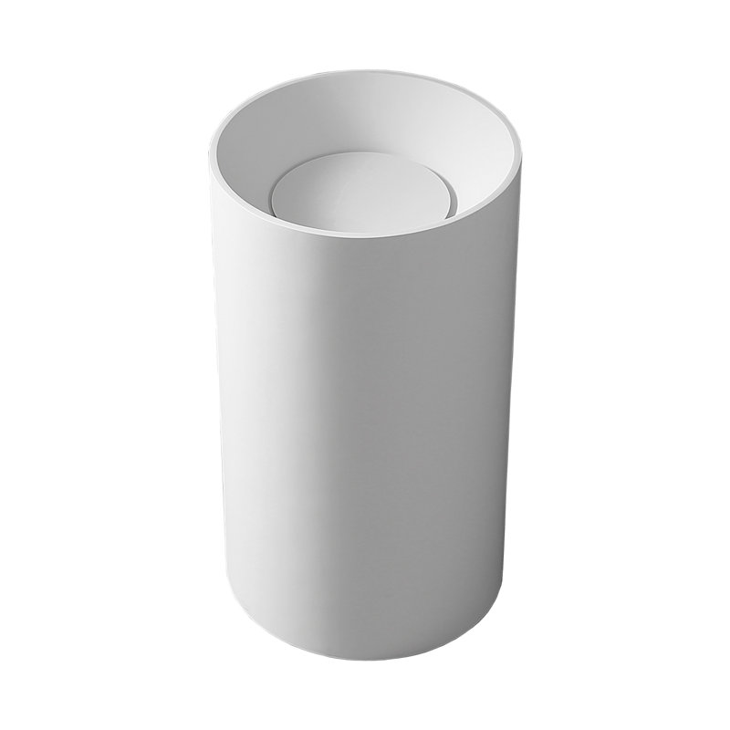 Solid Surface Round Pedestral Sink, Matte White