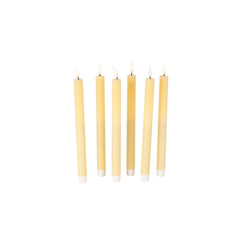 Wax Indoor and Outdoor Flameless Pillar Candles with Remote Control, Yellow, 11.35" x 0.85" Pillar