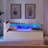 Twin Size Velvet Daybed with Adjustable Height, Storage Headboard, Trundle, LED Lights and Wireless Charging.-1072091832