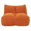 Canapés à compression, pouf compact en velours côtelé orange moderne pour la maison