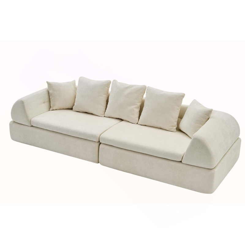 Canapé modulaire Cloud - Canapé de forme désossée et siège moelleux profond, aucun assemblage requis pour le salon, White