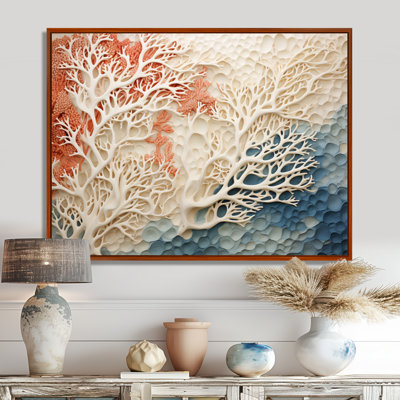 Pink And White Coastal Coral Collage I - Coastal Coral Under Water Wall Art