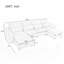 Canapé modulaire d'angle avec deux repose-pieds-114323340
