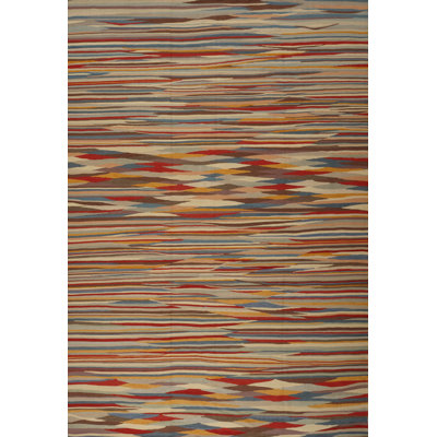 Abstract Area Rug in Orange/Beige