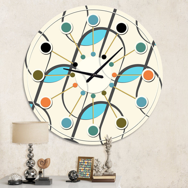 Horloge murale rétro Mid-Century, Moyenne