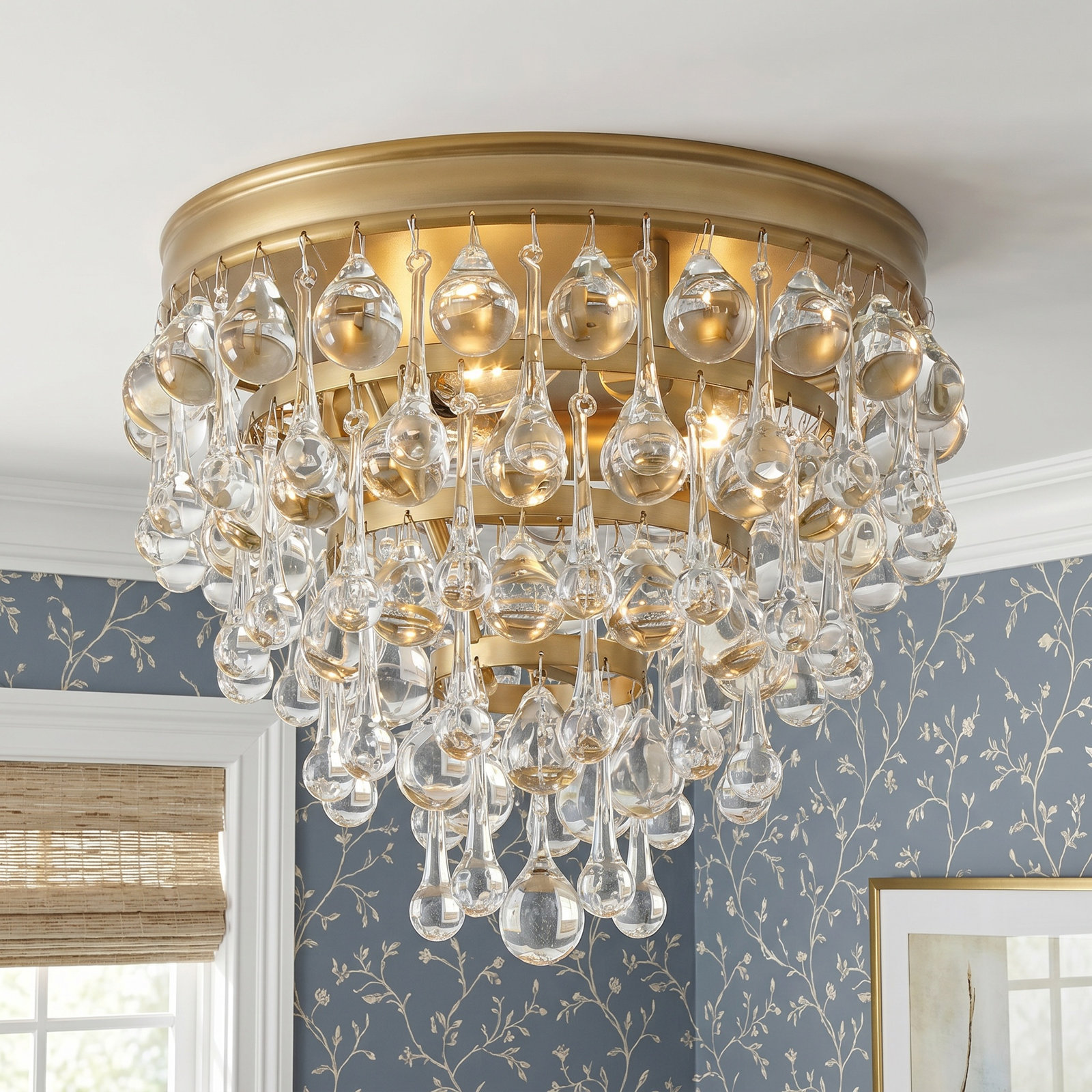 Stoneham 3-Light Flush Mount, Gold